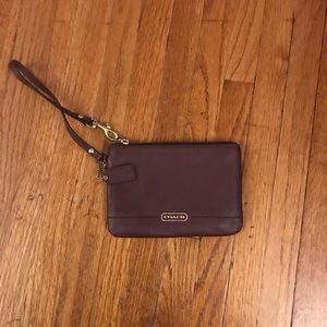 EUC like new maroon brown wristlet